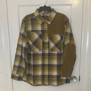 Bass Outdoor Heavy weight Combo‎ Shacket Antique Moss Plaid size M NWT